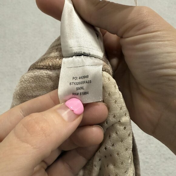 Patagonia Pants Womens Large Tan Fleece Patterned Drawstring Jogger Pockets FA23 - Picture 12 of 13